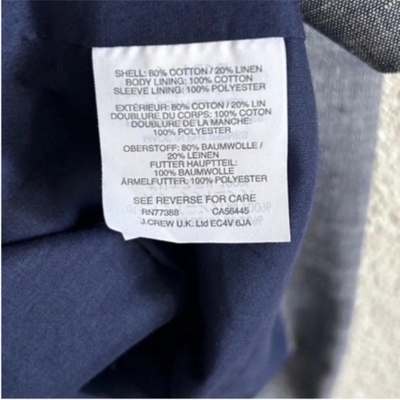 J. Crew Unstructured Shawl Collar Cotton Linen Blazer NWT - Picture 11 of 11
